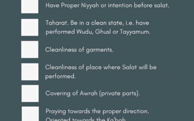 9 Conditions Before Praying Salat
