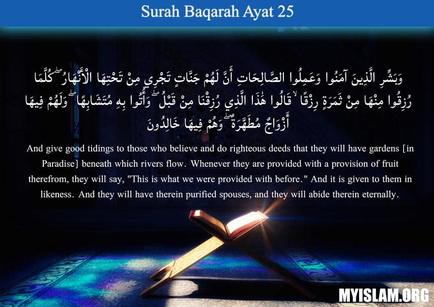 Understanding Surah Baqarah Ayat 25 (2:25) - My Islam
