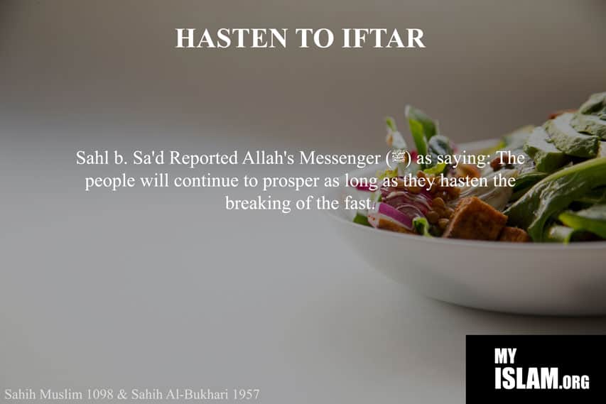 sunnah to hasten to iftar