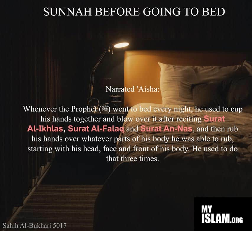 sunnah of the Prophet before going to bed